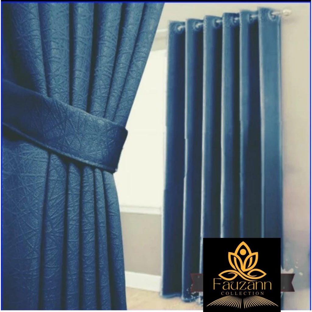 BLACKOUT CURTAINS IN BLUE, 6 WAVES และ 12 WAVES