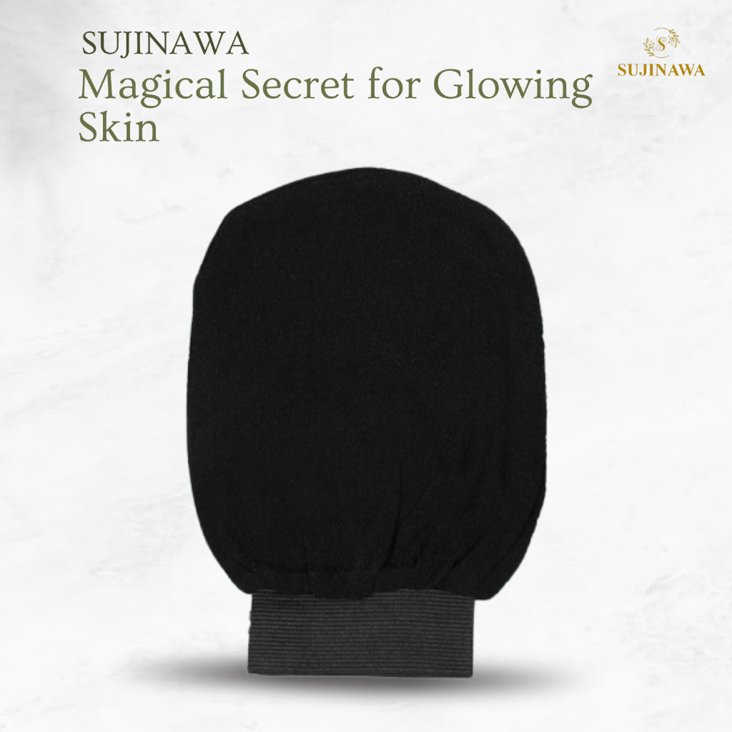 Sujinawa Exfoliating Kessa Glove จากโมร็อกโก Exfoliating Bath Glove เพื่อขจัดผิวที่ตายแล้ว