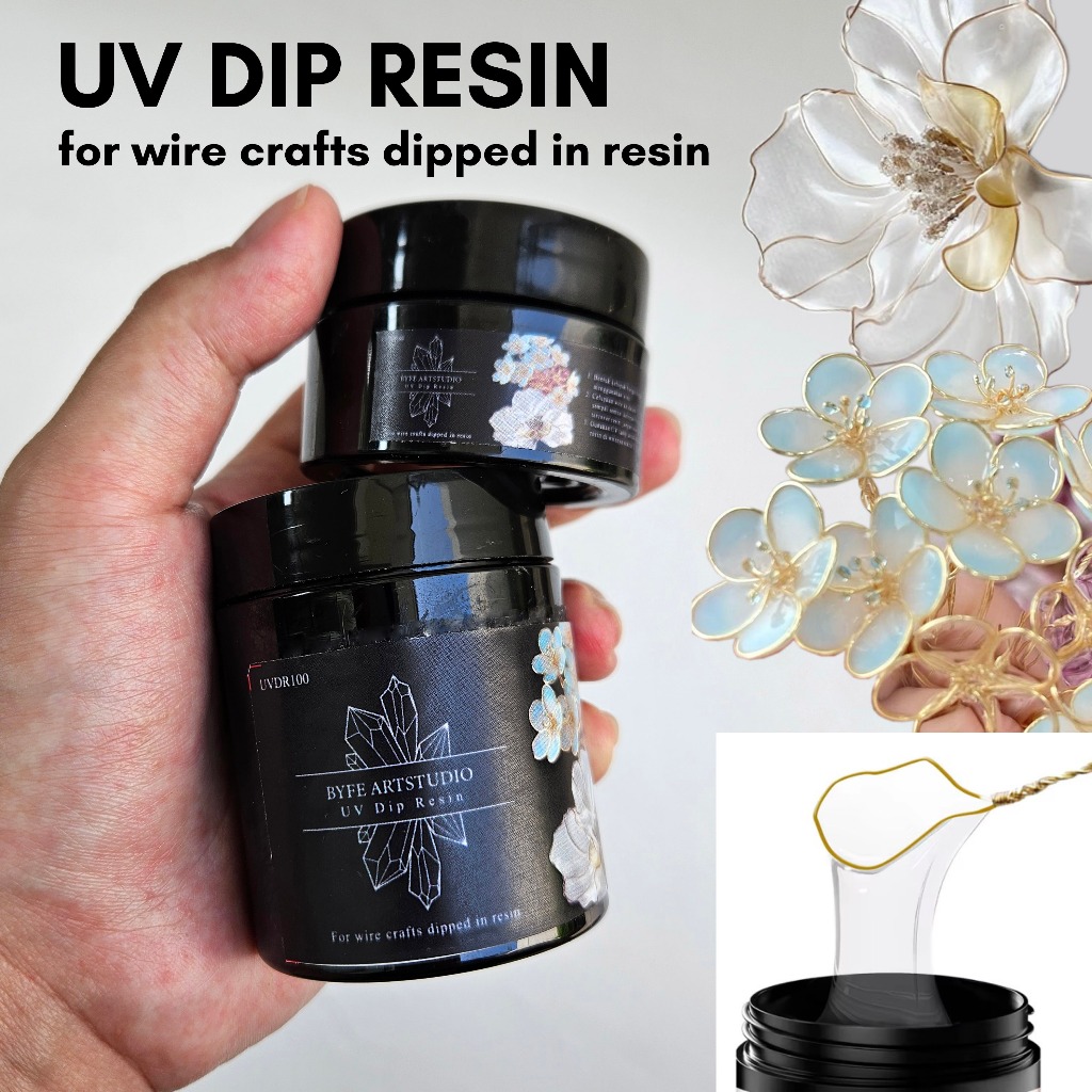 UV Dip Resin สําหรับลวดดอกไม้จุ่มเรซินโปร่งใส / เรซิ่น Dip ใส / DIY UV เรซิ่น