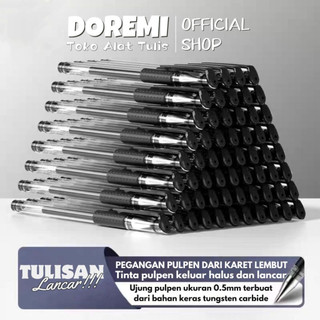 (BISA COD) 12-50 PCS Pulpen Gel Ink 0.5mm DOREMI Alat Tulis Perlengkapan Sekolah Refill Tinta Isi Pena 0.5 mm Pen Stationery