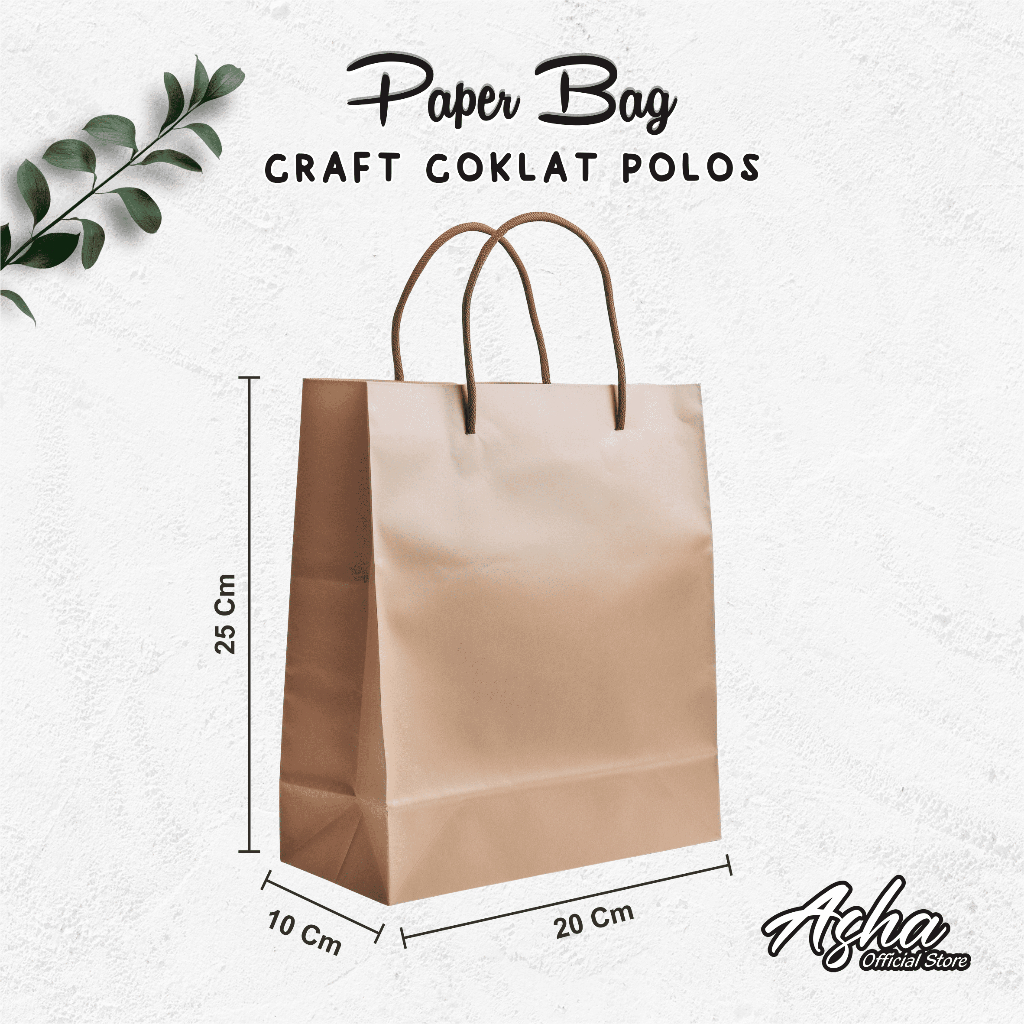 PLAIN KRAFT PAPER BAG DOZEN PACKAGE - KRAFT WEDDING SOUVENIR BAG SIZE 20 X 25 X 10 (DOZEN)