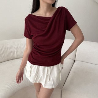 NU Top | Atasan knit wanita korean top baju knit wanita lengan pendek basic short sleeve