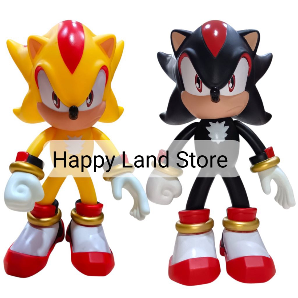 Sonic The Hedgehog อะนิเมะ Action Figure ขนาดจัมโบ้สีดําสีเหลืองคอลเลกชันของเล่นเด็ก