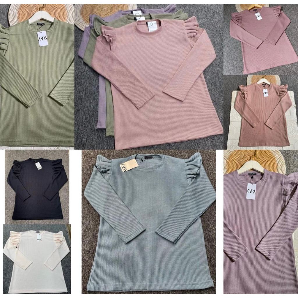 Puffy Ruffle Top Blouse / Womens Ruffle Shoulder Top