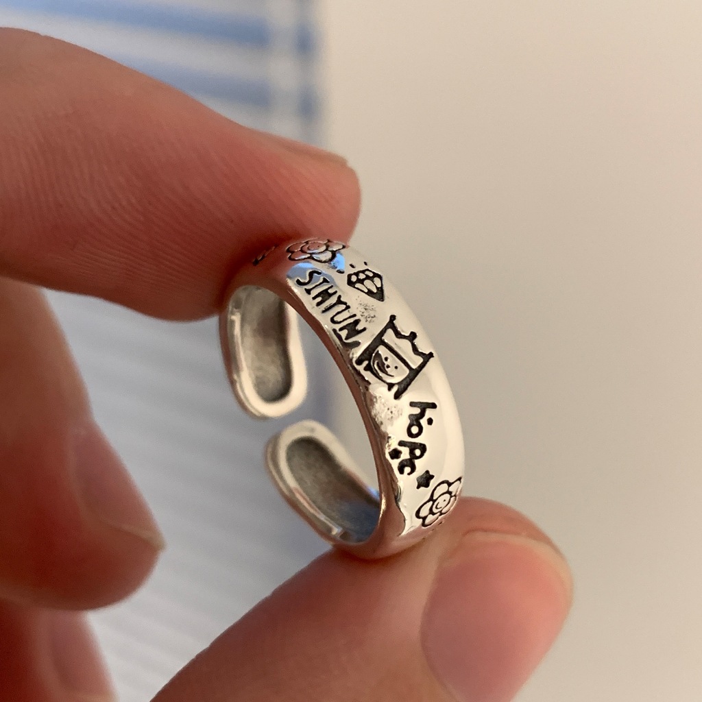 Kuromi Open Ring แหวนคู่รักการ์ตูน Bff Adjustable Ring-yy