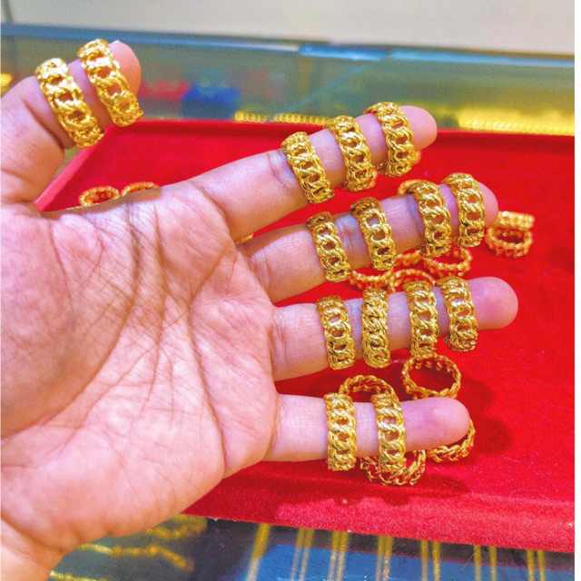 REPLIKA 24krt Gold Plated coco Ring Crum Light Gold 8 กรัม Premium Gold Replica แหวนผู้หญิง