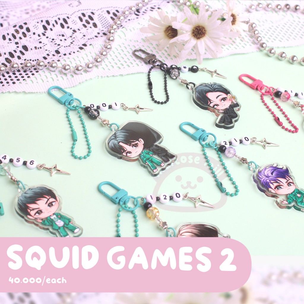 กันตุน ✦ เกมปลาหมึก 2 กระเป๋า CHARMS ✦ เกมปลาหมึก 2 SG2 พวงกุญแจ Gihun Fanmade Gongyoo Inho