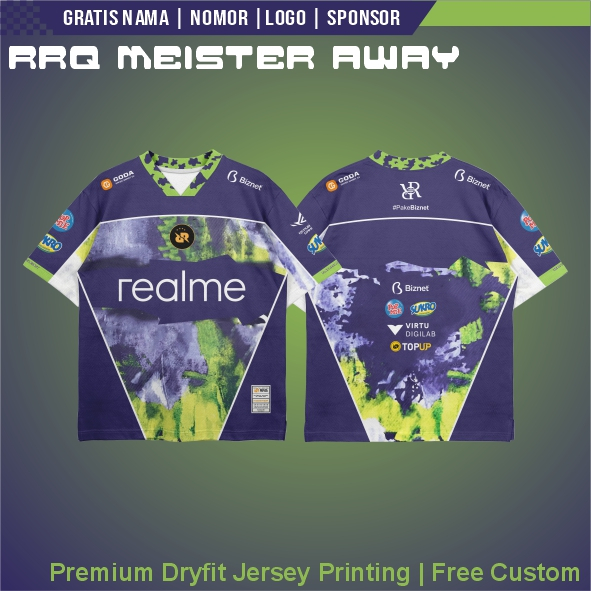 RRQ Meister Mid Away Jersey 2025 Mobile Legend Jersey RRQ S15 Away Esport Jersey ฟรีใส่ชื่อการพิมพ์เ