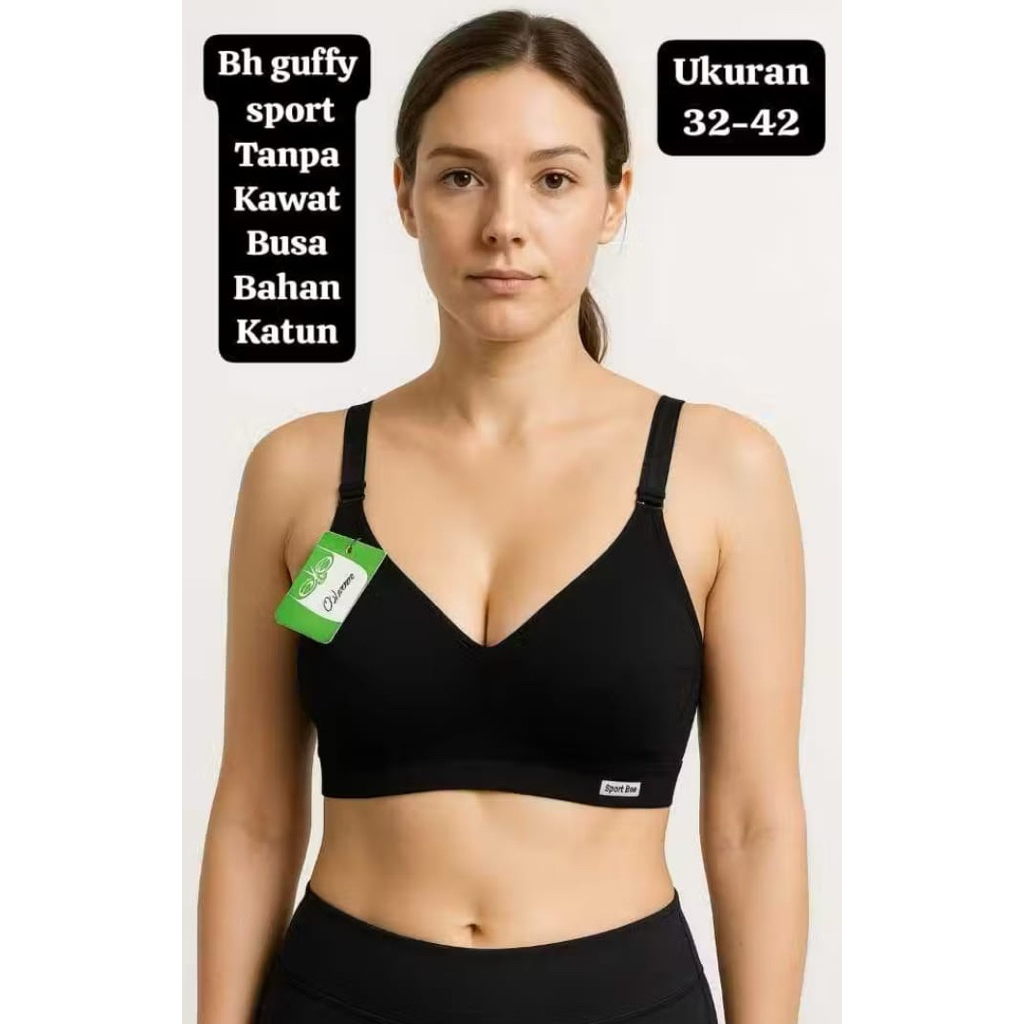 KATUN Guffy สปอร์ตบราผู้หญิง ผ้าคอตตอนเนื้อนุ่ม ไร้ลวด และโฟม ไซส์ 32-34-36-38-40-42/บรา/BH