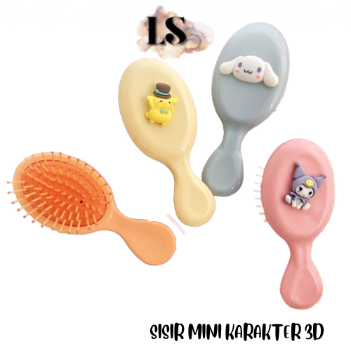 LS - H929 HAIR COMB 3D CHARACTER MINI COMB ANTI-TANGLE OVAL HAIR COMB SIMPLE PORTABLE TRAVEL COMB WI