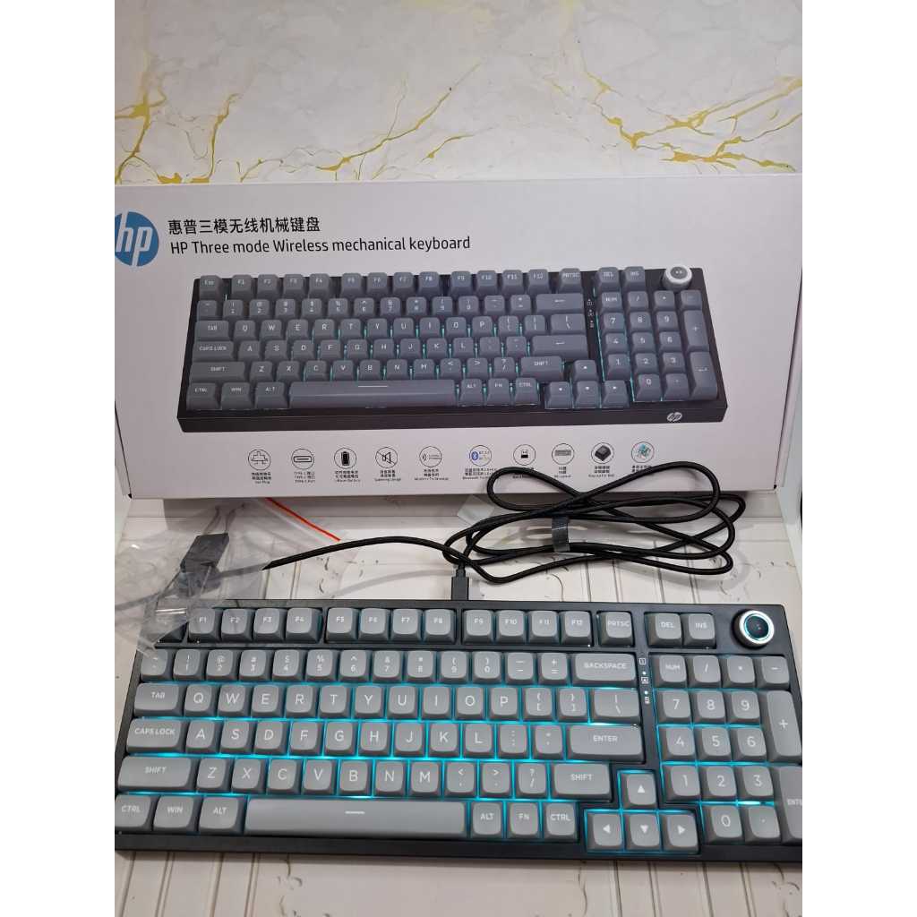 HP K23-98 คีย์บอร์ดแบบกลไก 3 โหมด Custom 98 Key Gaming