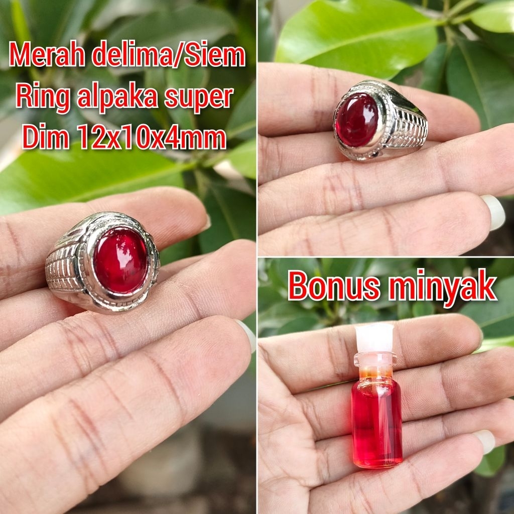 MERAH MENS RED STONE MAINTAINE RING + น้ํามัน BONUS ALPAKA RING