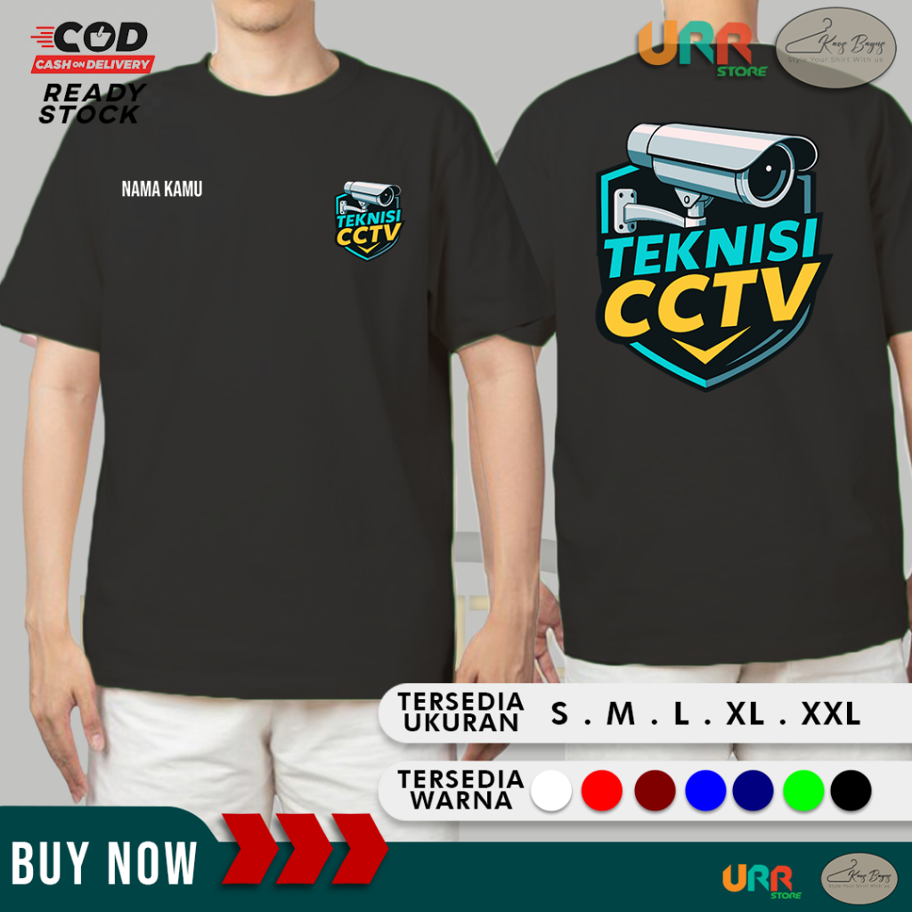 เสื้อยืด CCTV Technician V2 สามารถขอชื่อได้ | เสื้อผ้า Distro | พิมพ์หน้าจอ DTF พรีเมี่ยม | หวีคอตตอ