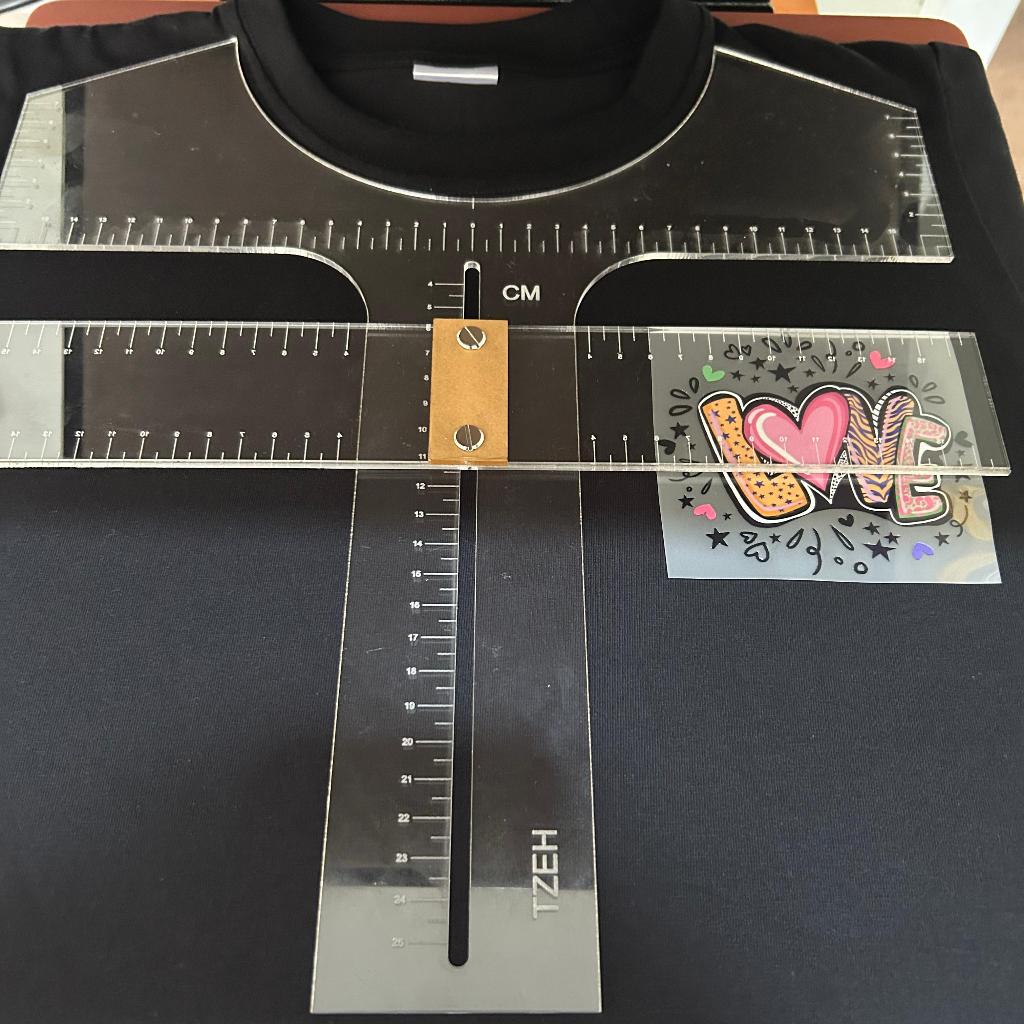 ไม้บรรทัดเสื้อยืดสําหรับการพิมพ์หน้าจอ DTF หรือ โพลีเฟล็กซ์ - คู่มือไม้บรรทัดเสื้อยืด - อะคริลิคหนา