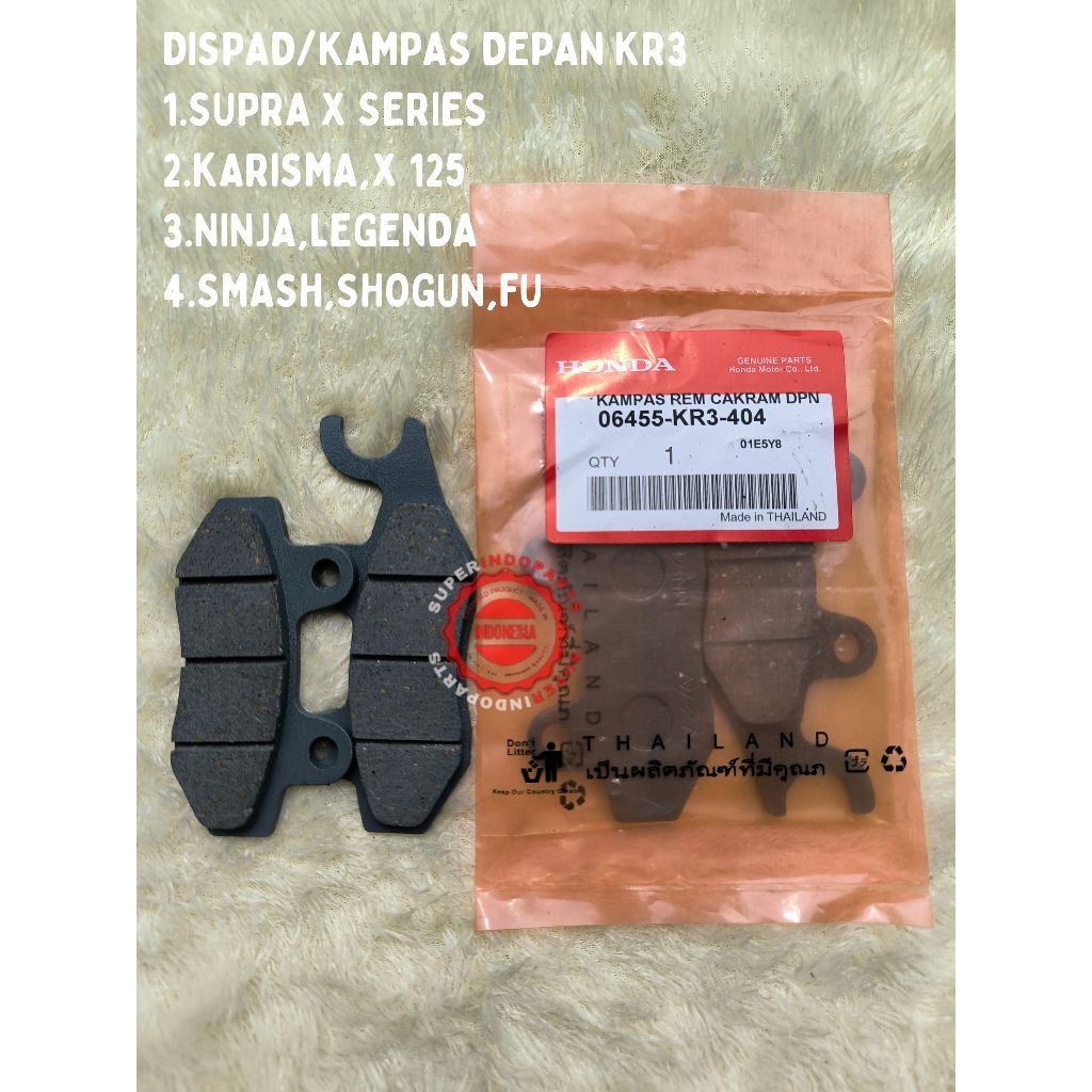 DISKPAD/FRONT COMPASS KR3 HONDA SUPRA X SERIES KARISMA SUPRA X 125 NINJA SMASH SHOGUN DISPAD KR3