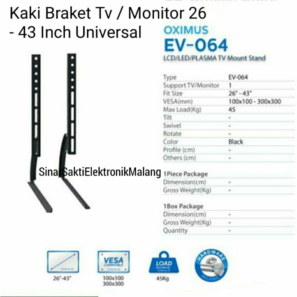 Universal LED TV Stand Bracket ขาตั้ง 26" - 43" 32" 32 นิ้ว 43 นิ้วขาตั้ง LED LCD TV Stand