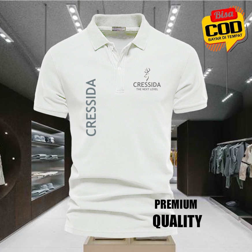 เสื้อโปโล / เสื้อยืดคอปก CSD KIRKA TEXT SILVER Premium Polo POLYSTER วัสดุแขนสั้น / เสื้อผ้าผู้ชายแล
