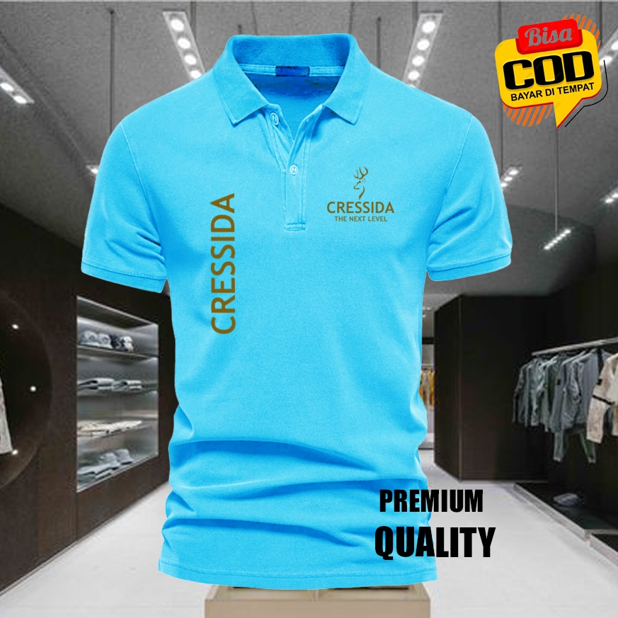 เสื้อโปโล / เสื้อยืดคอปก CSD KIRKA TXT GOLD Premium Polo POLYSTER วัสดุแขนสั้น / เสื้อผ้าผู้ชายและผู