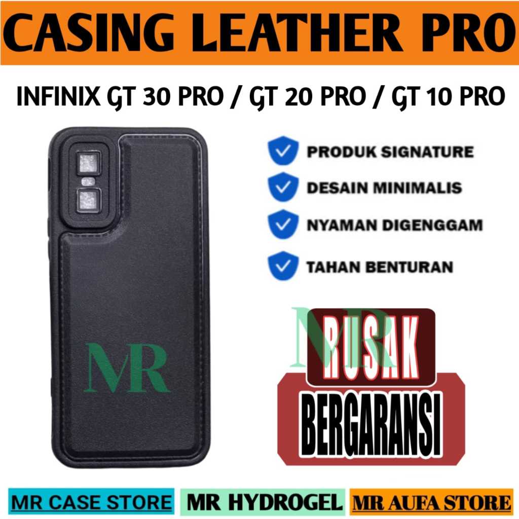 SOFTCASE LEATHER PRO CASE สีดําสําหรับ INFINIX GT 30 PRO / GT 20 PRO / GT 10 PRO - CASING BLACK POLO