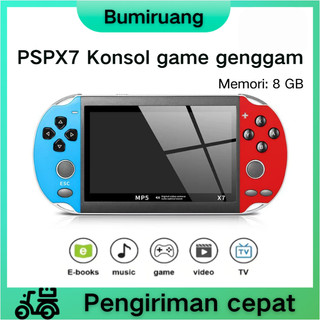 BUMIRUANG      PSP X7/X7 Plus/X7M  4.3 Inci Layar Besar Dual Joystick Retro Game Arcade Handheld 8GB Built-in 15000+free Installation Games Gameboy
