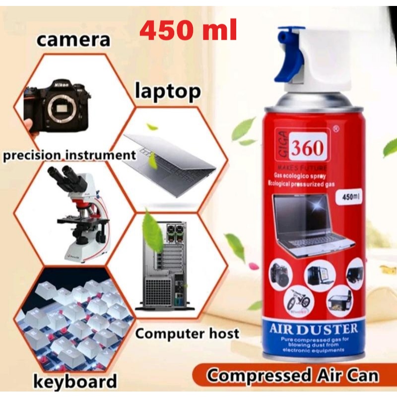 Mini Compressed Air Duster 450ml Dust Cleaner / Computer Keyboard Cleaner PC Laptop Electronics