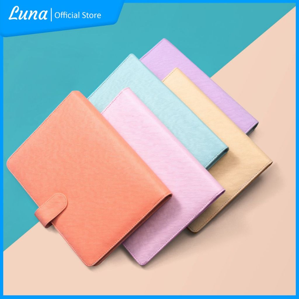 Binder A5 Agenda Plain Leather A5 20 Ring Binder Organizer สีพาสเทล รายวัน refill Binder