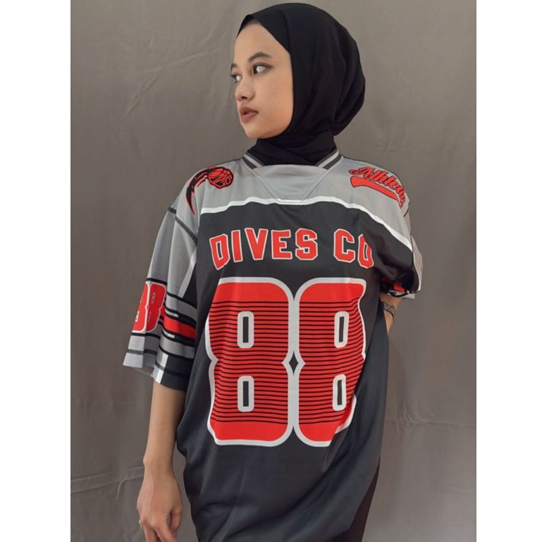 DIVES - Premium Milano Oversize Streetwear Jersey - Classic Series - N0.88 Black Edition