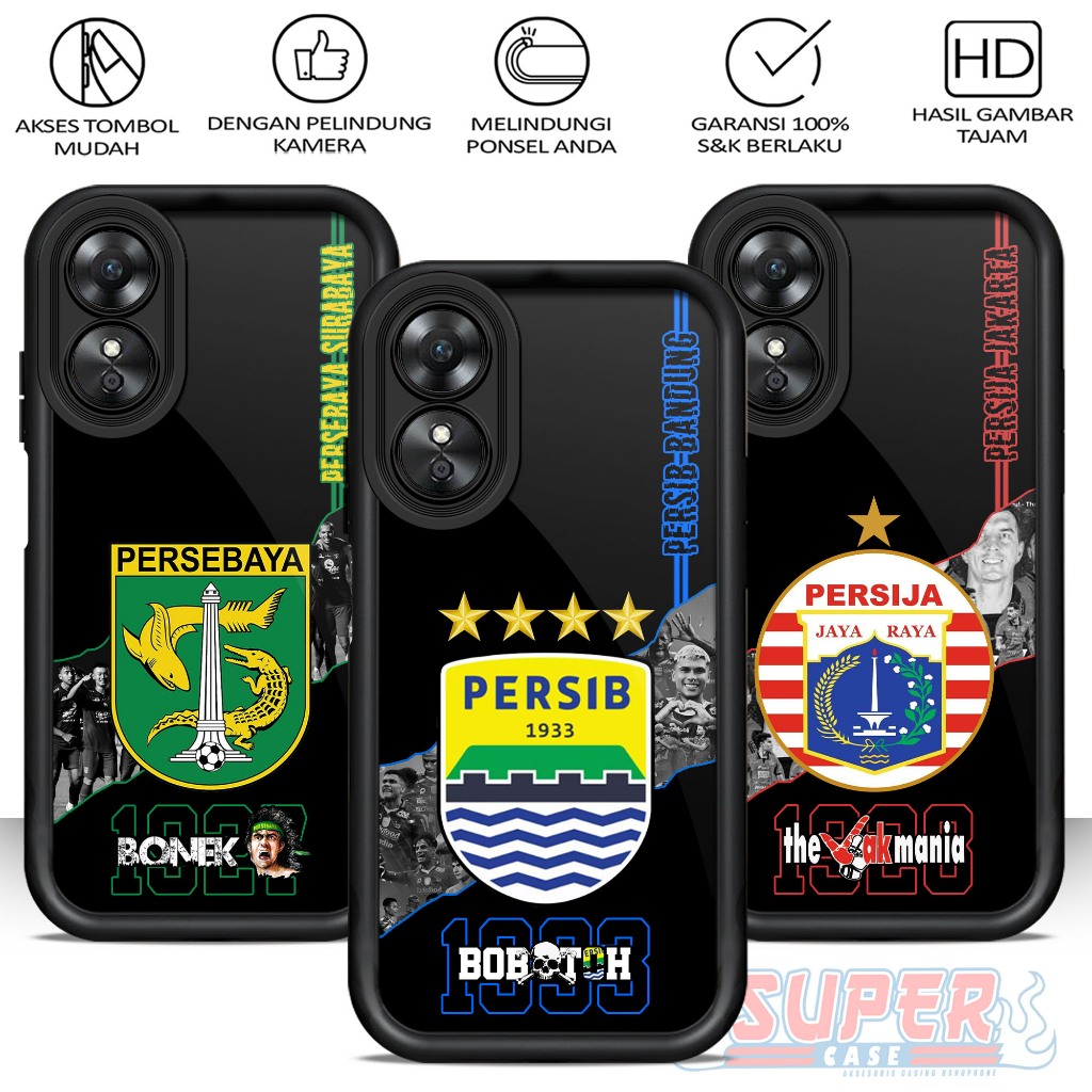 HP OPPO A17 Phone Case SuperCase Motif Phone Protector [LIGA1] ล่าสุด Casing Softcase Hardcase กระจก