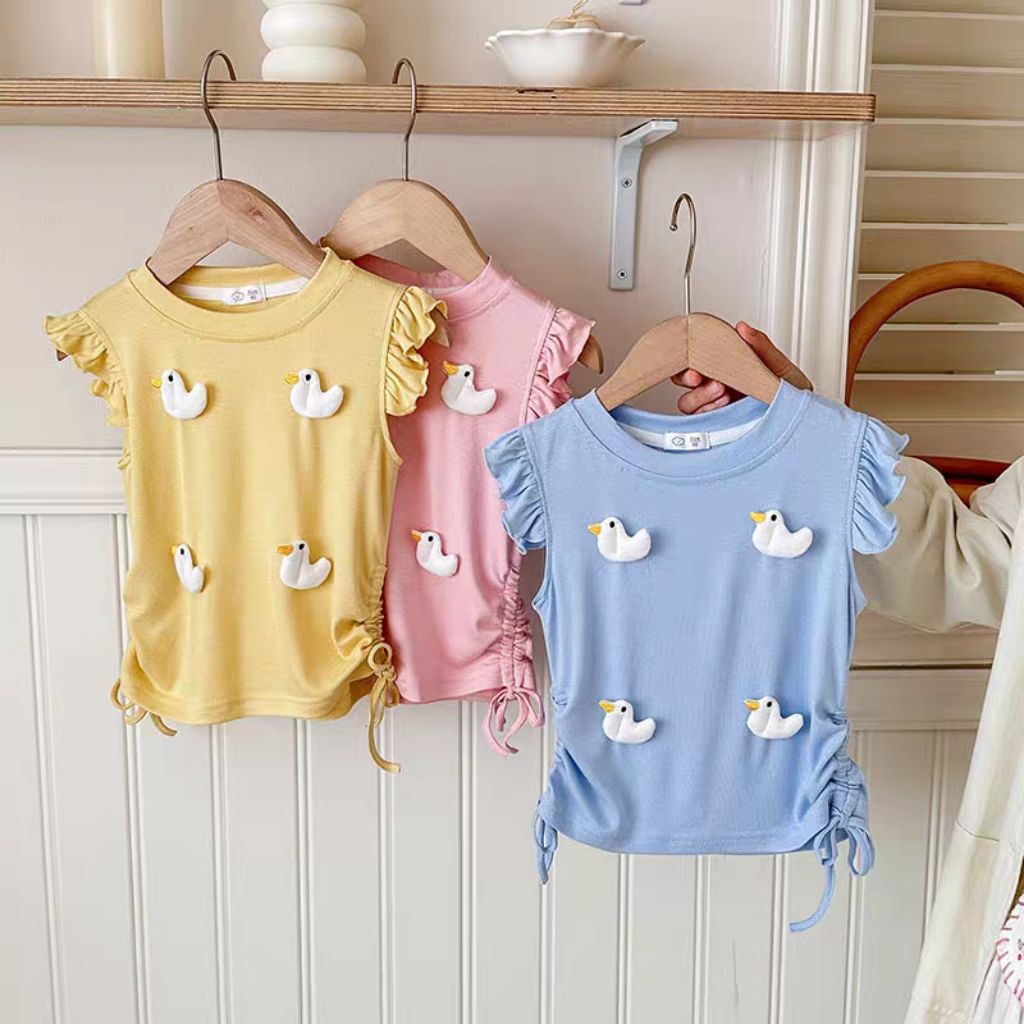 เสื้อยืดเป็ด icon8c นําเข้าดั้งเดิมขนาด 6mo-7 ปี 3 สีเป็ด 3d