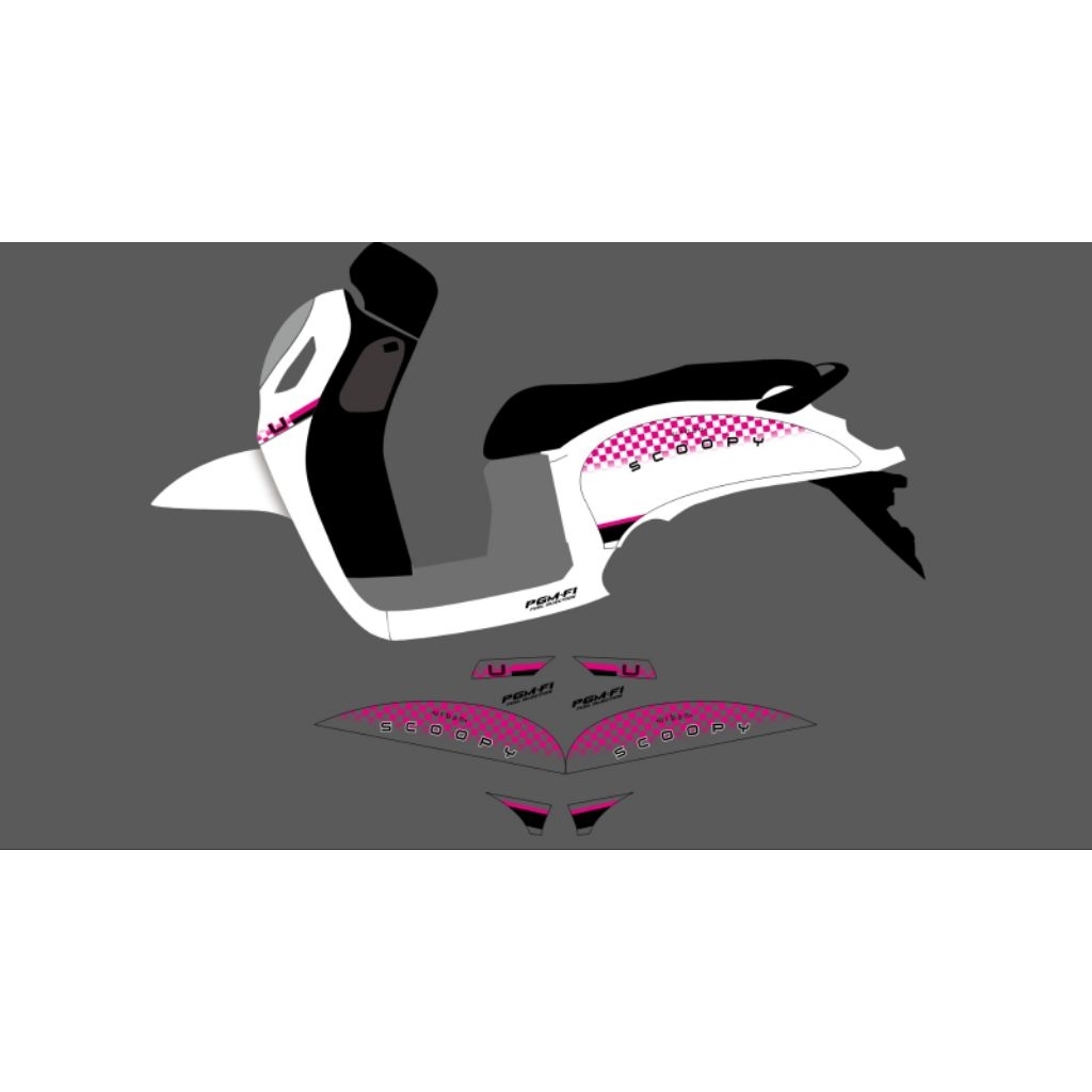 STRIPING STICKER SCOOPY ใหม่ 2021-2022-2023 TRANSPANTS SIMPLE VIETNAM สไตล์ CHESS X CARBON V2 VIETAM