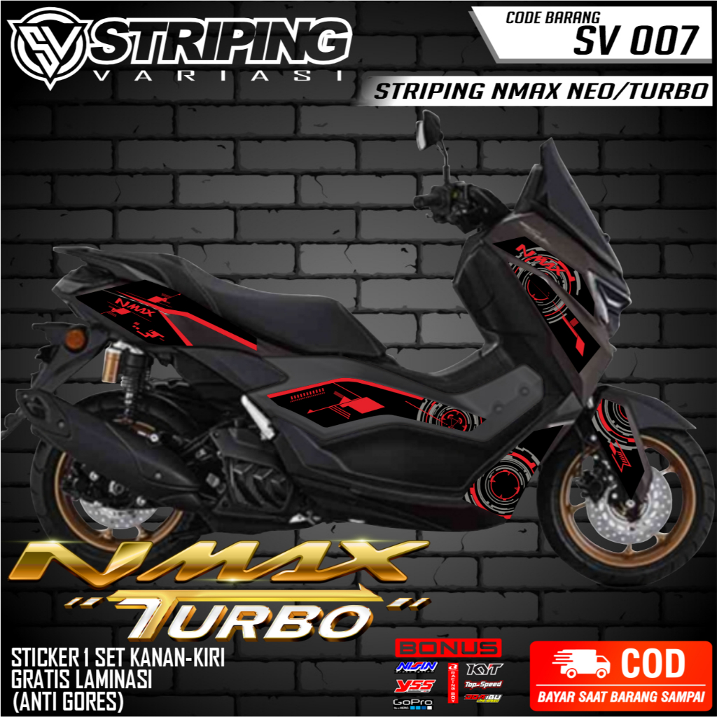 YAMAHA NMAX TURBO/NEO STICKERS รถจักรยานยนต์ Striping Variations Nmax Turbo/NEO Simple Cool SV 007