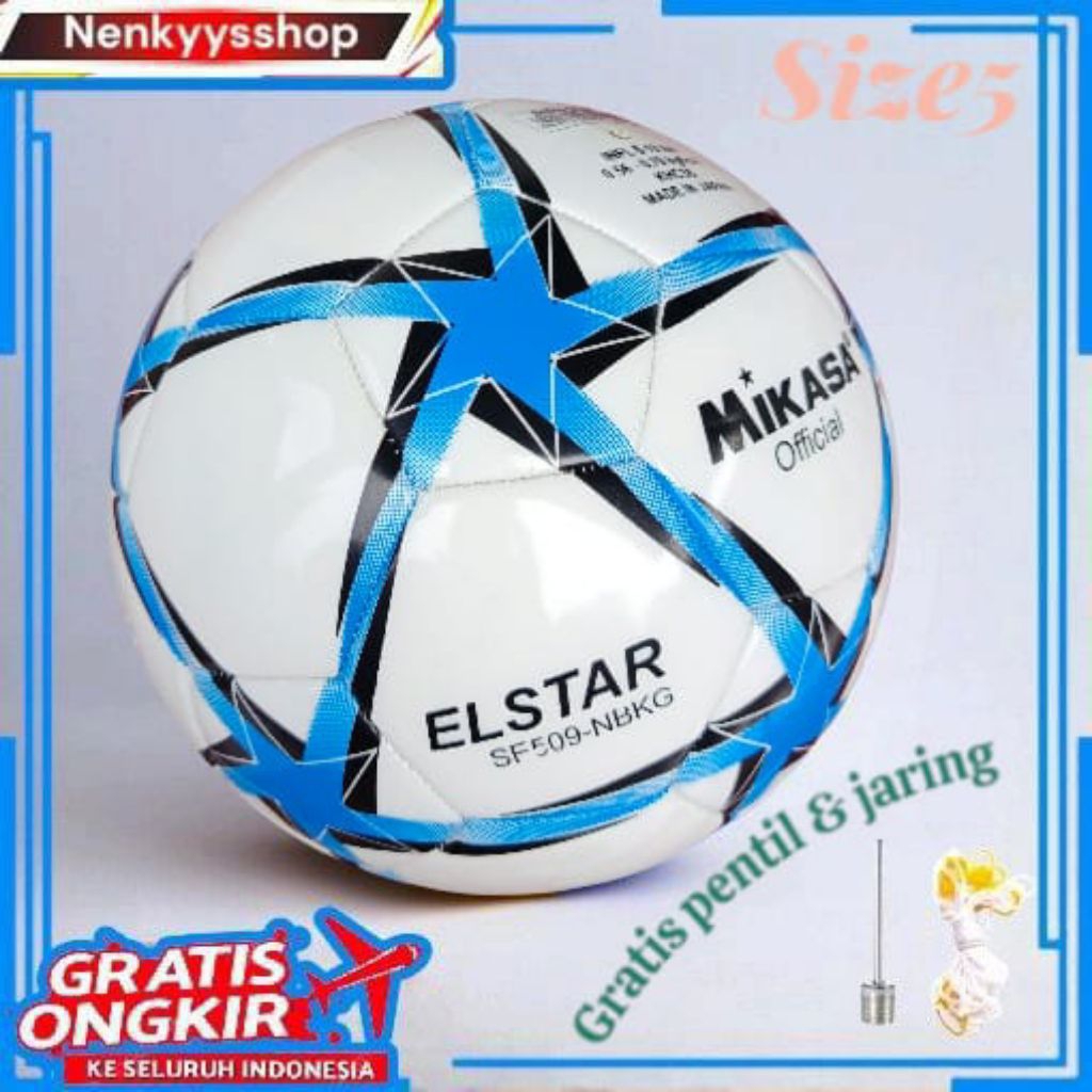 ลูกฟุตบอลขนาด 5 ลูก MIKASA ELSTAR BALL SEWING BALL FOOTBALL ฟรีวาล์วและสุทธิ
