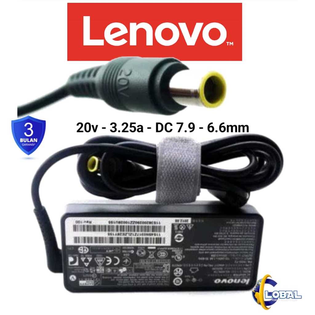 อะแดปเตอร์ชาร์จ Lenovo T410 T410i T400s T420 20V 3.25A ดั้งเดิม