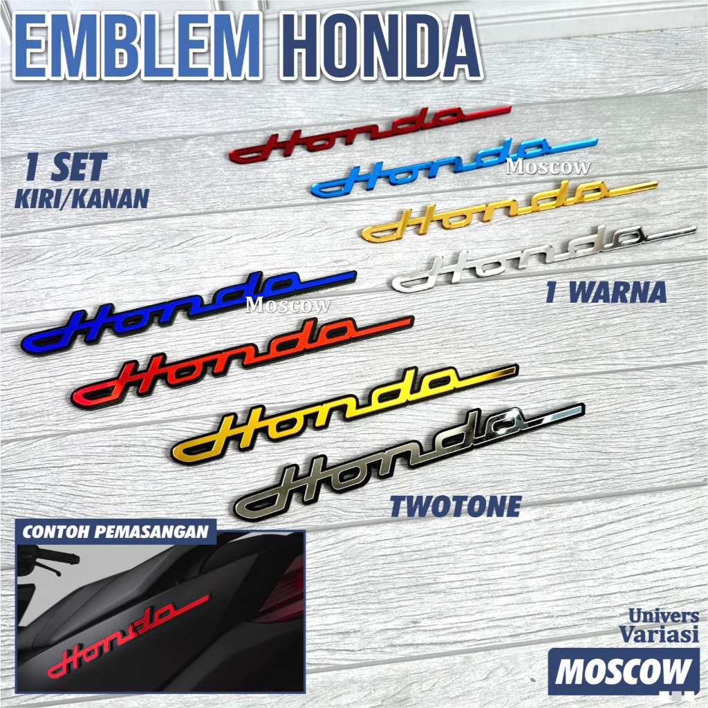 HONDA 3D EMBLEM ราคาสําหรับ 2 ชิ้น/HONDA LATIN RAISED DECAL ORIGINAL HONDA CLICK LOGO 125i 150i VARI