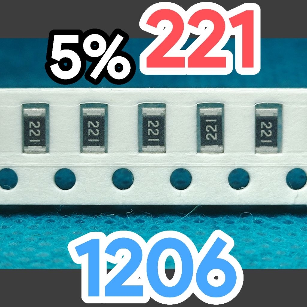 10 ชิ้น ตัวต้านทานชิป smd 221 220R 5% ขนาด 1206 3216 220ohm 220 โอห์ม