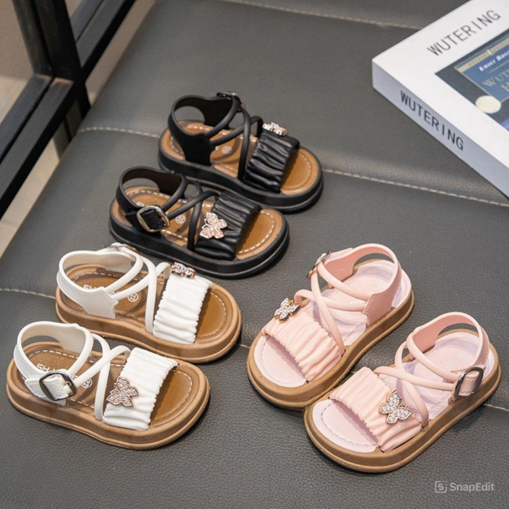 11.11 PUNCAK RUMAH168 SA099 รองเท้าแตะเด็กผู้หญิงแฟชั่นรองเท้าแตะเด็กผู้หญิงผีเสื้อ