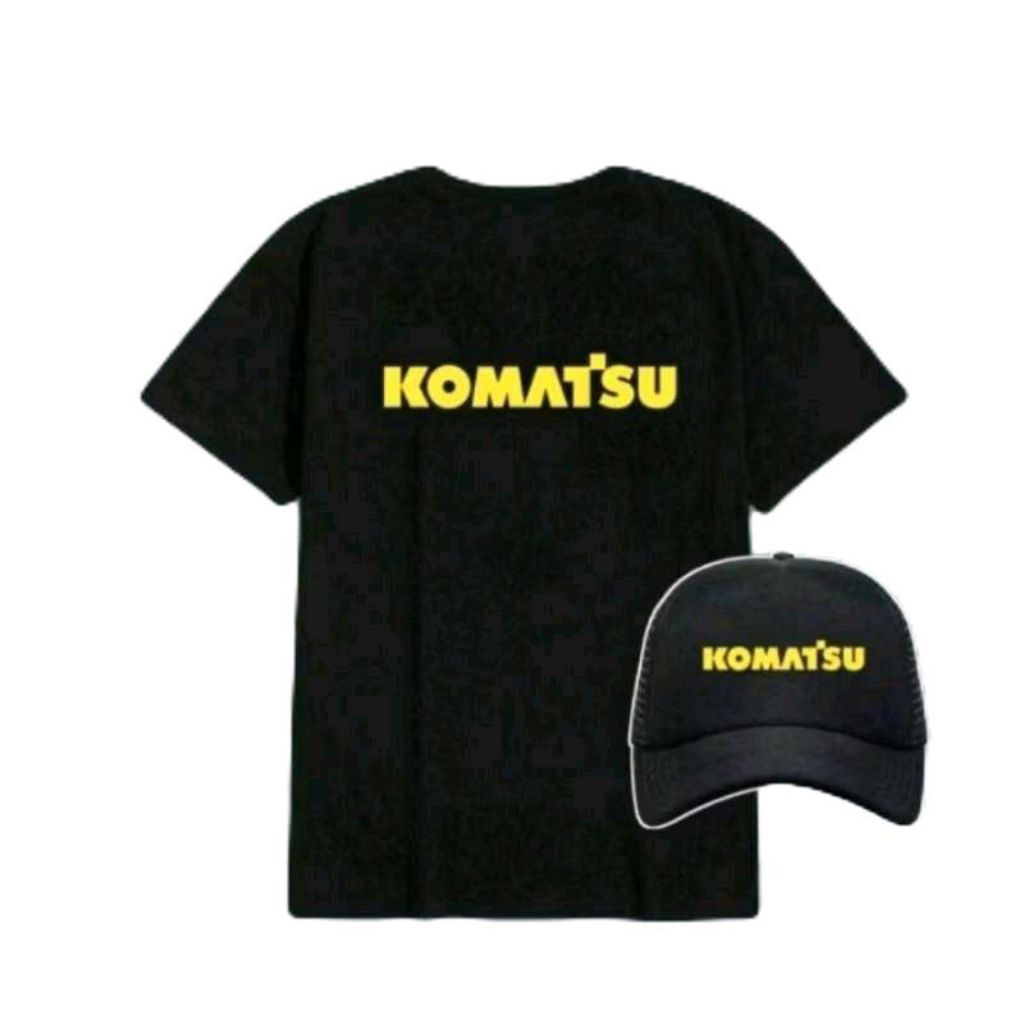 KOMATSU WRITING เสื้อยืดพร้อมหมวก BONUS // KOMATSU เสื้อยืดแขนสั้นพร้อมหมวก BONUS // KOMATSU TSHIRT 
