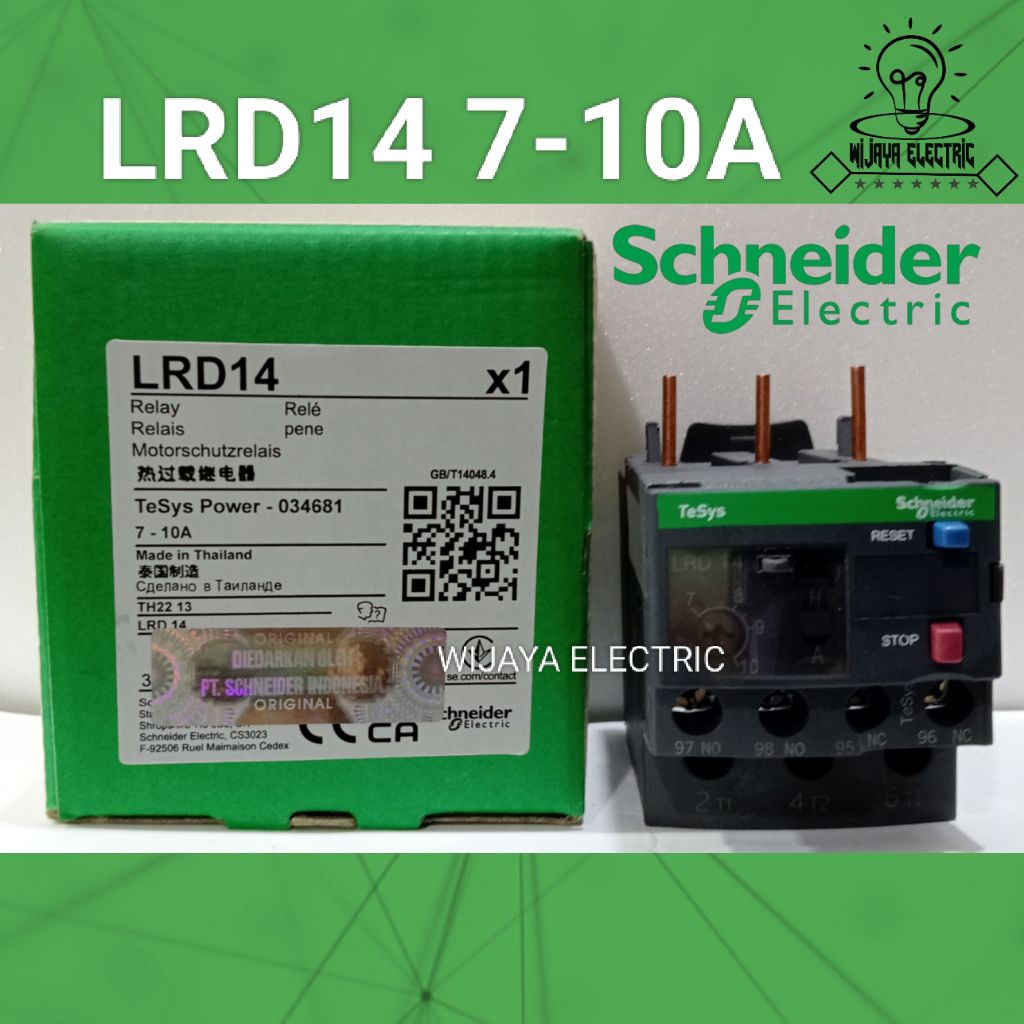 โอเวอร์โหลดความร้อน LRD14 LRD-14 LRD 14 7A-10A เดิม Schneider