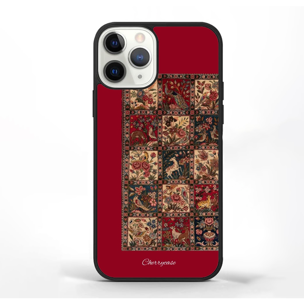 IPhone 16 15 14 13 12 11 X 8 7 Mini Pro Max Custom Softcase Maroon Persian Rug Art