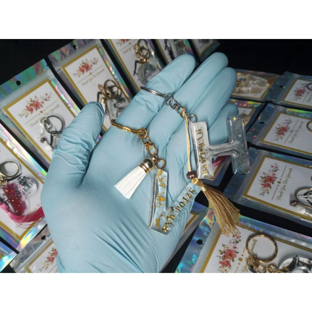 GANTUNGAN CUSTOM ALPHABET RESIN พวงกุญแจ