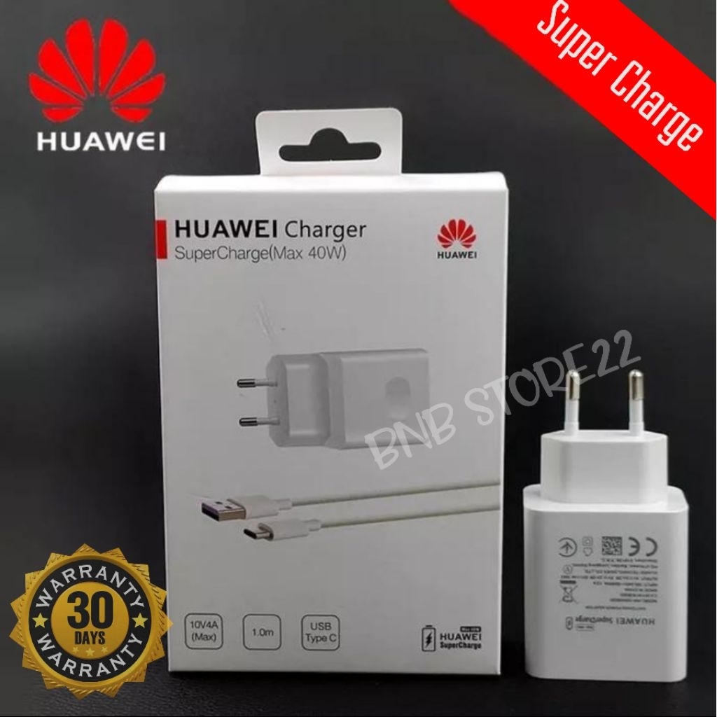 HUAWEI 40 วัตต์ ORIGINAL SUPER FAST CHARGE ADAPTER สายชาร์จ 40W ชุดเต็ม