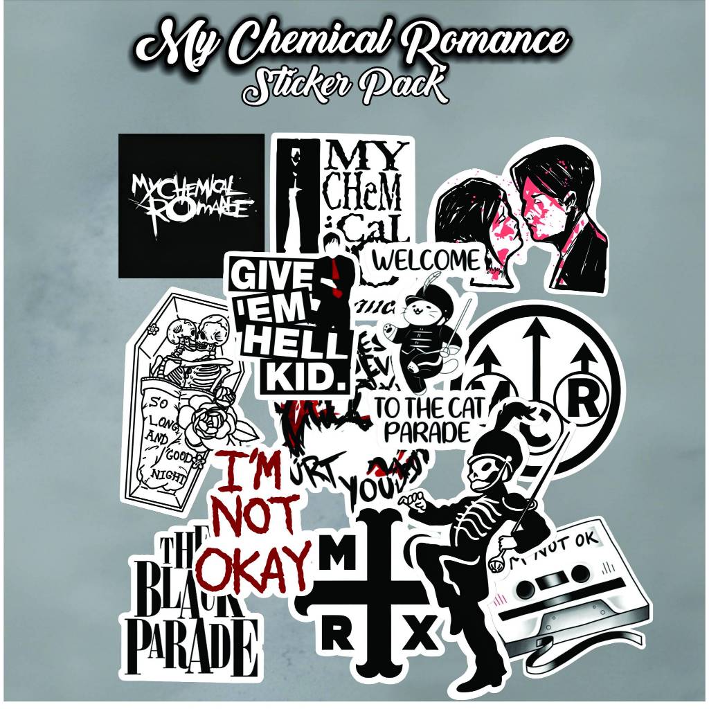 สติ๊กเกอร์แพ็ค MY CHEMICAL ROMANCE Vinyl Band MCR กันน้ํา ป้องกันการจางหาย สุนทรียภาพ