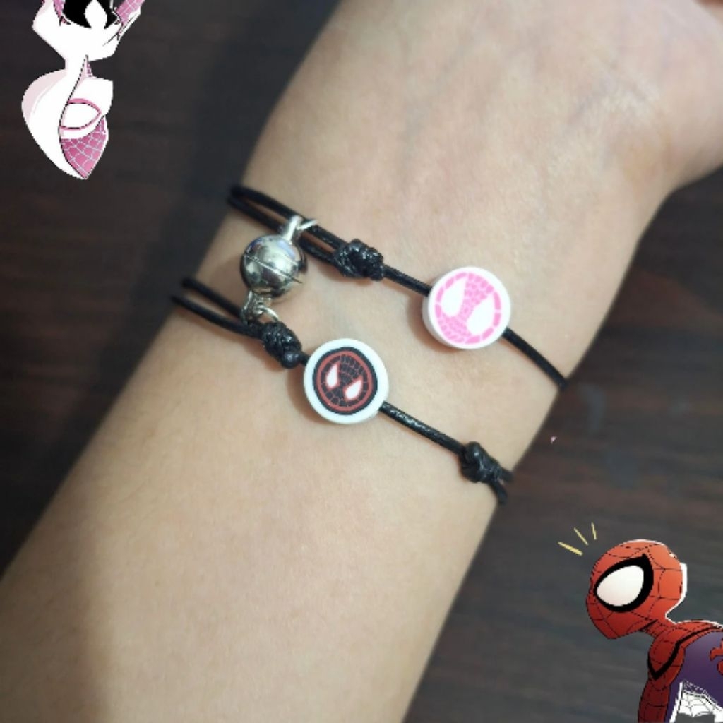 COUPLE BRACELET SPIDERMAN และ GWEN//BLACK BRACELET//COUPLE BRACELET