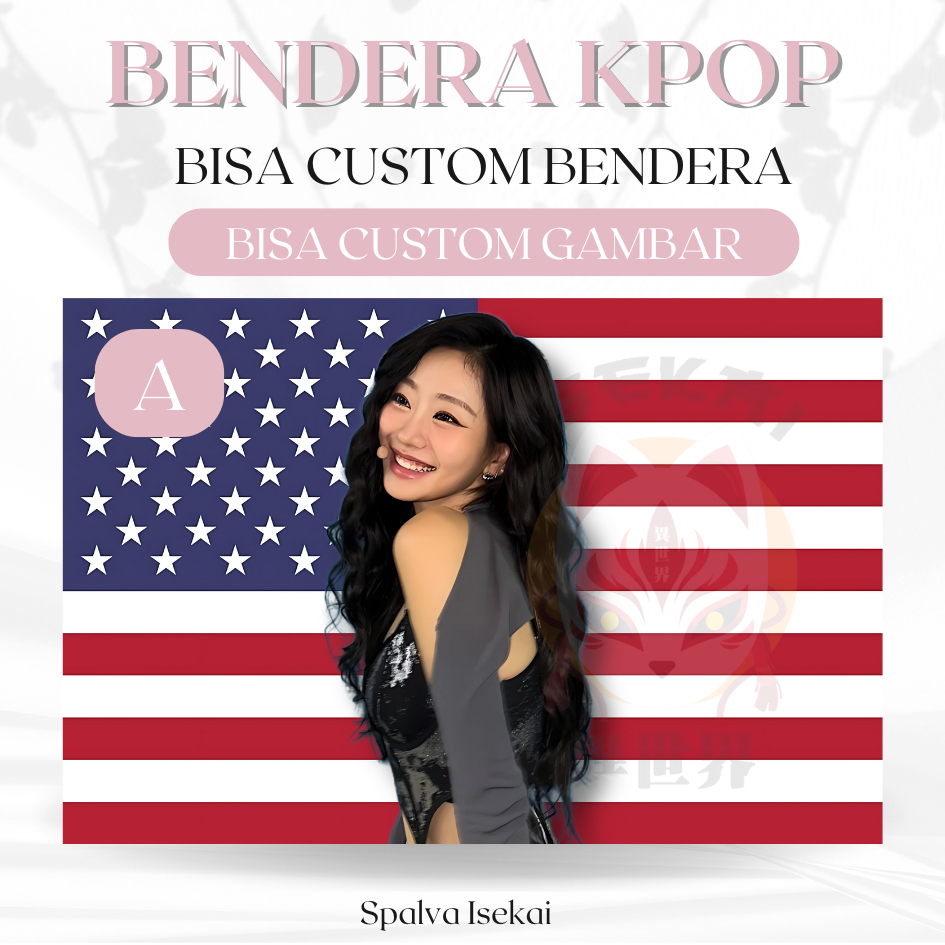 ธงอเมริกัน KPOP JULIE KIOF Kiss of Life / โปสเตอร์ KPOP / KPOP FLAG Julie Han / KPOP Tapestry / Tape