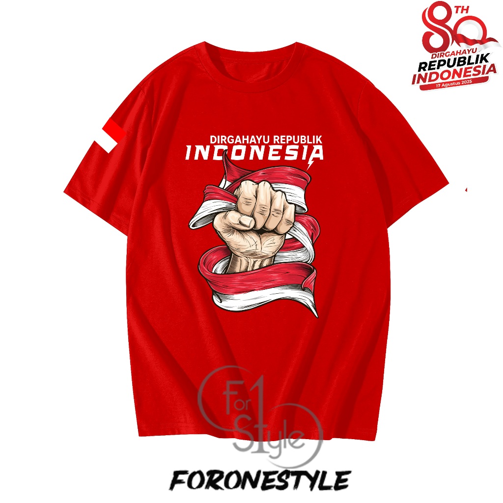 80th RI INDEPENDENCE DAY T-SHIRT - 80th RI AUGUSTAN T-SHIRT - MERDERKA INDONESIA SHIRT - DIRGAHAYU R