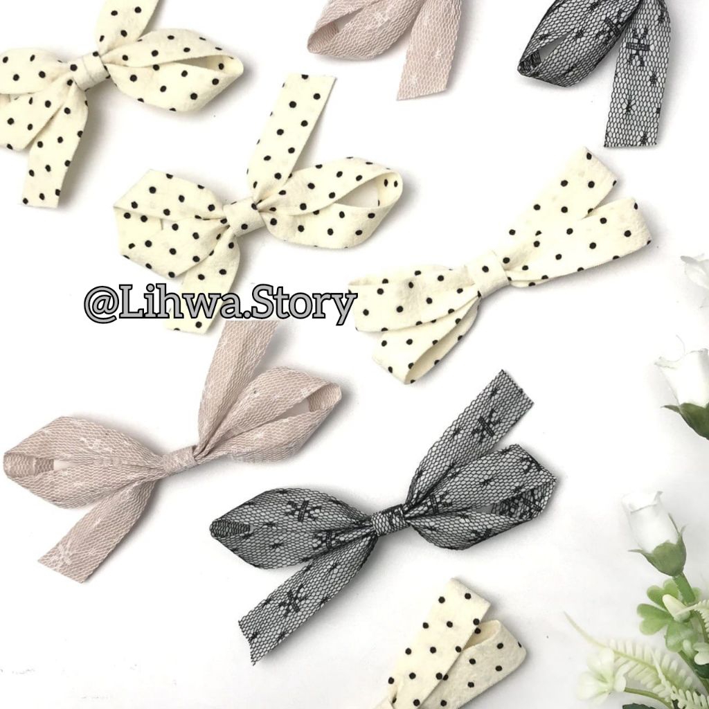 1PC - LACE RIBBON APPLICATION/ DOT RIBBON/ BOW LACE/DOTIE