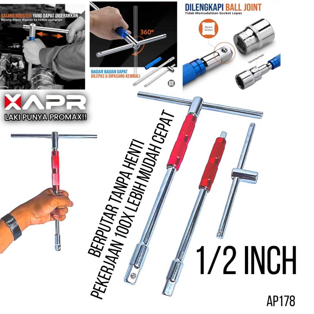 APR KING KEY T SPINNER SOCK SOCKET T 8 10 12 14 ใช้ได้กับเครื่องมือตัวเดียว