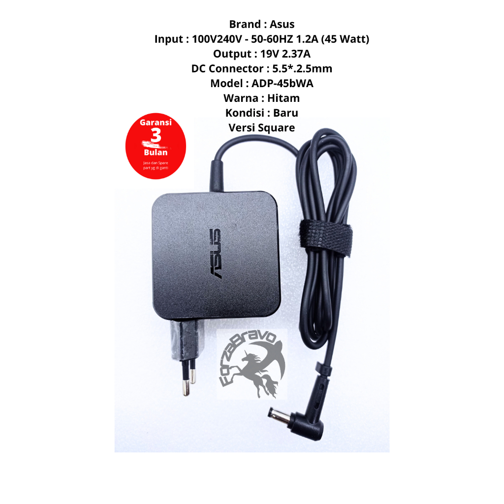 ASUS 19V 2.37A 45W อะแดปเตอร์แล็ปท็อป 5.5*2.5 มม. ใส่ X751MA Q301L - รับประกัน 3 เดือน