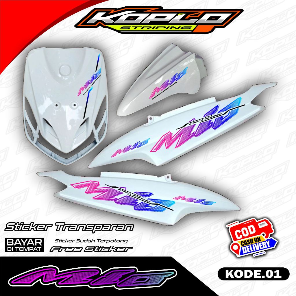 Mio Smile Transparent Sticker - Cool Yamaha Mio Smile Variation Striping Sticker (ตัด) KPL.01