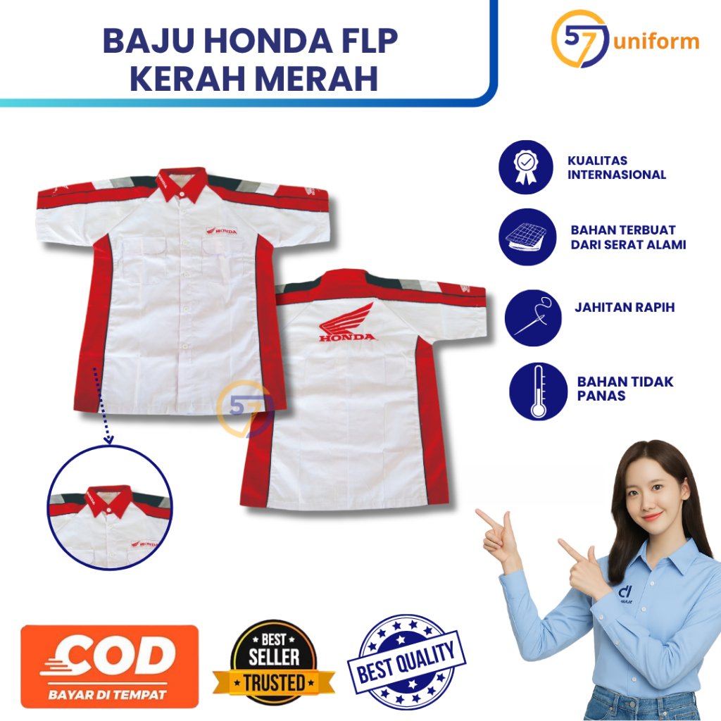 MERAH Honda Frontline People (FLP) Mens Red Collar Uniform
